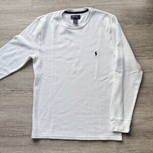 Polo by Ralph Lauren Classic White Long Sleeve Waffle Tee Sleepwear Men’s M